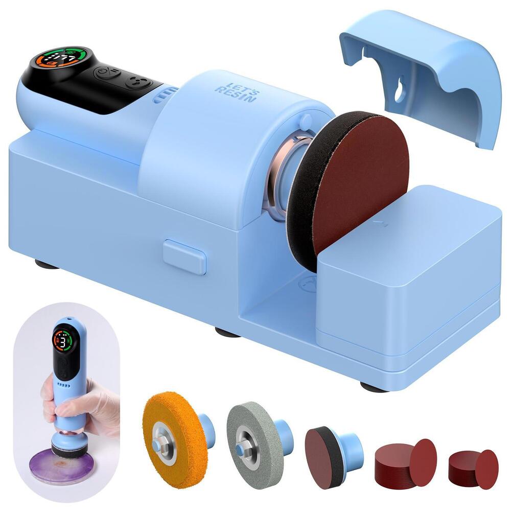LET'S RESIN 4-in-1 Electric Resin Sander Polisher, 2x 2000mAh Battery, 3 Speed